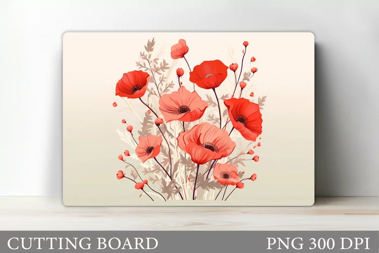 Wildflowers Cutting Board. Flowers Cutting Board Design