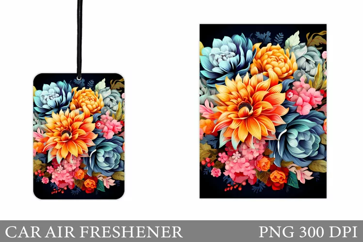 Floral Car Air Freshener. Flowers Car Air Freshener Design