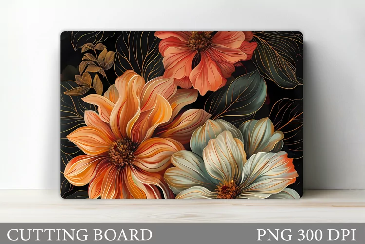 Flowers Cutting Board. Floral Cutting Board Design