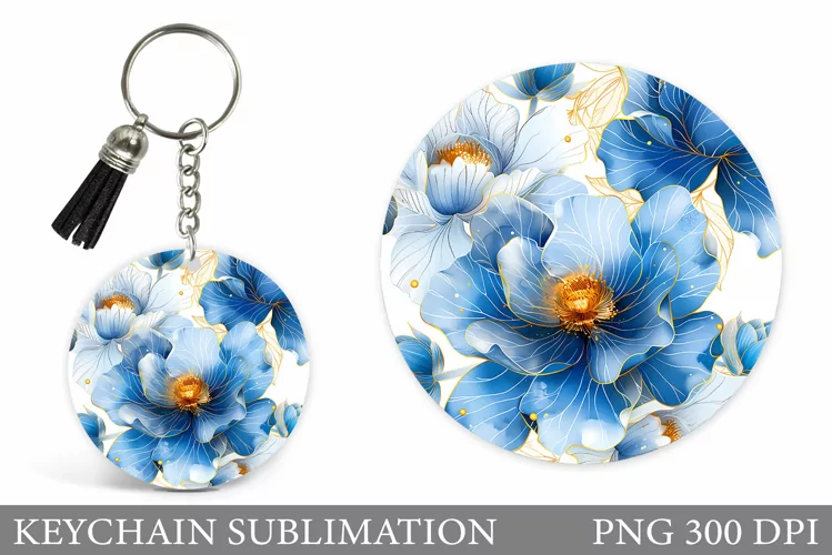 Flowers Keychain Design. Floral Keychain Sublimation