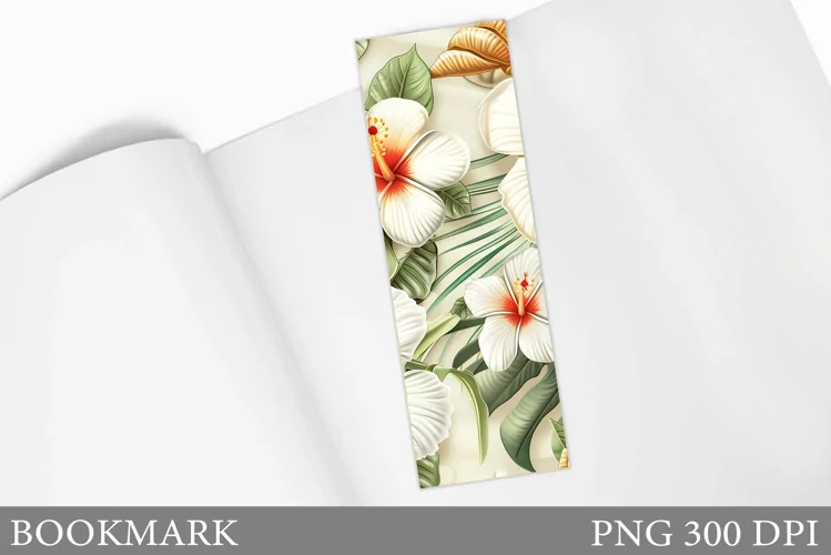 Flowers Bookmark Design. Tropical Bookmark Sublimation