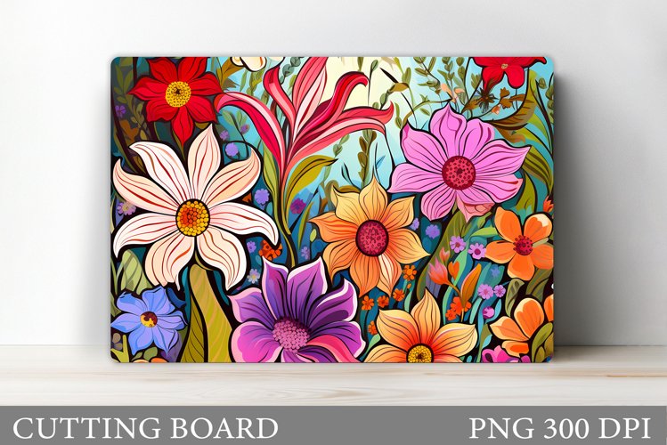 Flowers Cutting Board Design. Flowers Kitchen Cutting Board example image 1