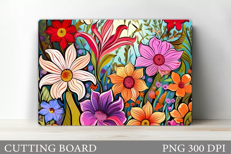 Flowers Cutting Board Design. Flowers Kitchen Cutting Board
