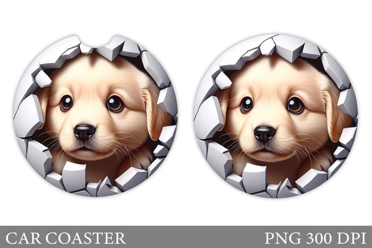 Cute Dog Car Coaster. Cute Dog Coaster Sublimation