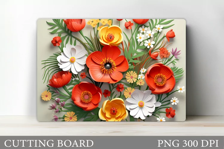 Flowers Cutting Board. 3D Floral Cutting Board Design