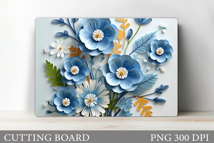 3D Flowers Cutting Board. Flowers Kitchen Cutting Board