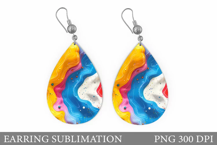 Abstract Earring Sublimation. Abstraction Sublimation