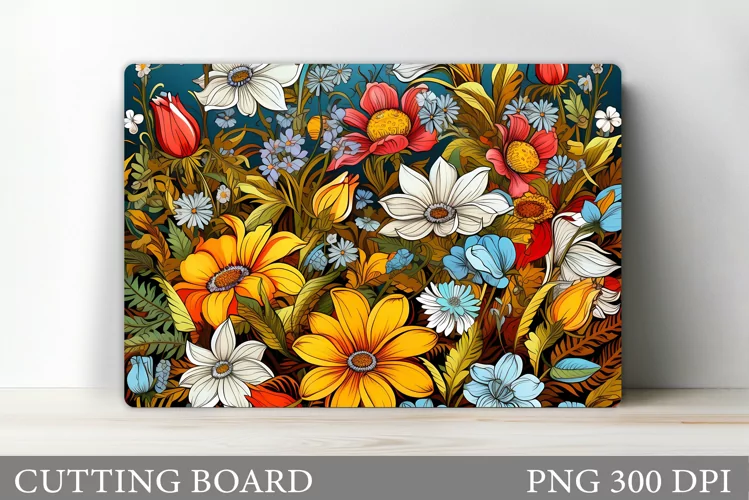 Flowers Cutting Board. Floral Cutting Board Design