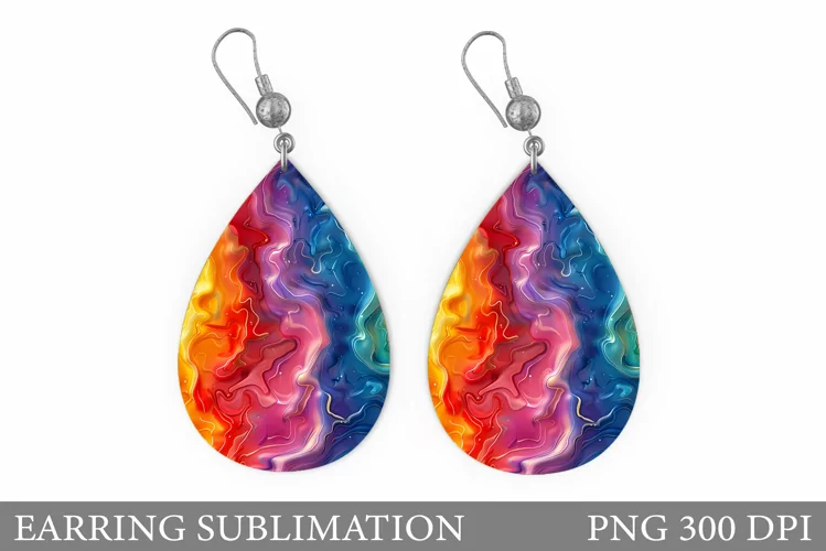 Abstract Earring Sublimation. Abstraction Sublimation