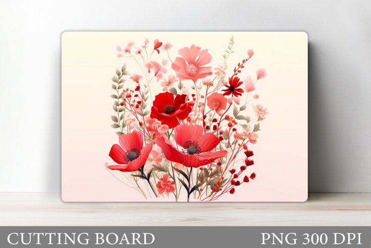 Wildflowers Cutting Board. Flowers Cutting Board Sublimation example image 1