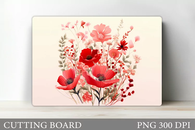 Wildflowers Cutting Board. Flowers Cutting Board Sublimation