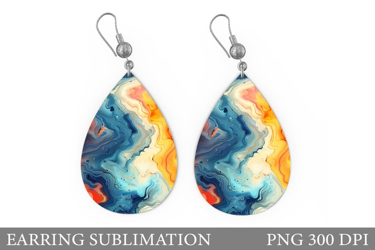 Abstract Earring Sublimation. Texture Earring Design example image 1