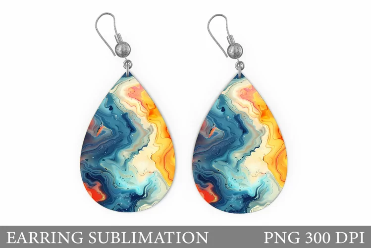 Abstract Earring Sublimation. Texture Earring Design