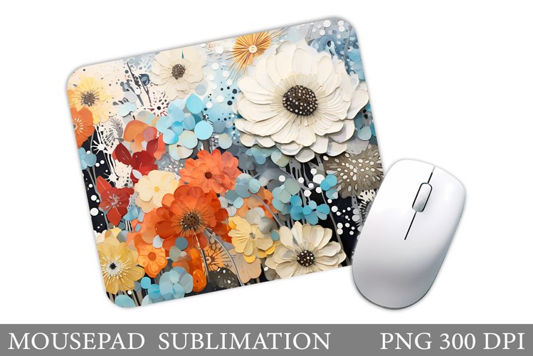 Flowers Mouse Pad Sublimation. Floral Mouse Pad Design example image 1