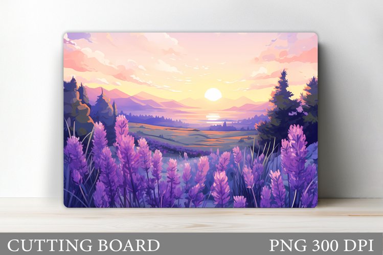 Lavender Cutting Board Design. Flowers Cutting Board example image 1