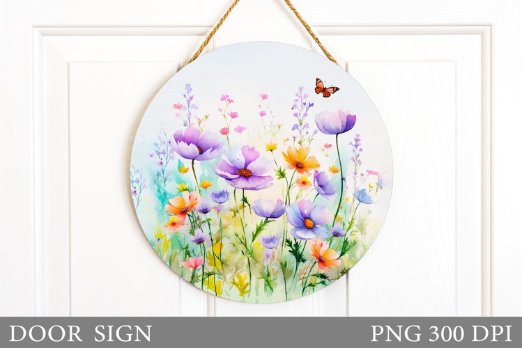 Wildflowers Door Sign. Flowers Door Sign Design (3817417)