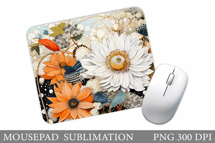 Flowers Mouse Pad Sublimation. Flowers Mouse Pad Design