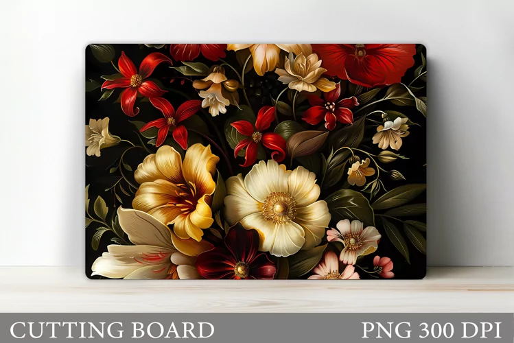Flowers Cutting Board. Kitchen Cutting Board Sublimation