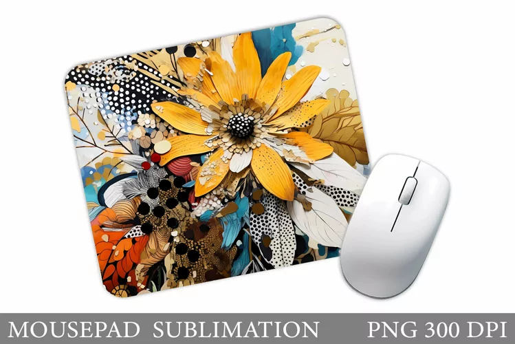 Flowers Mouse Pad Sublimation. Flowers Mouse Pad Design