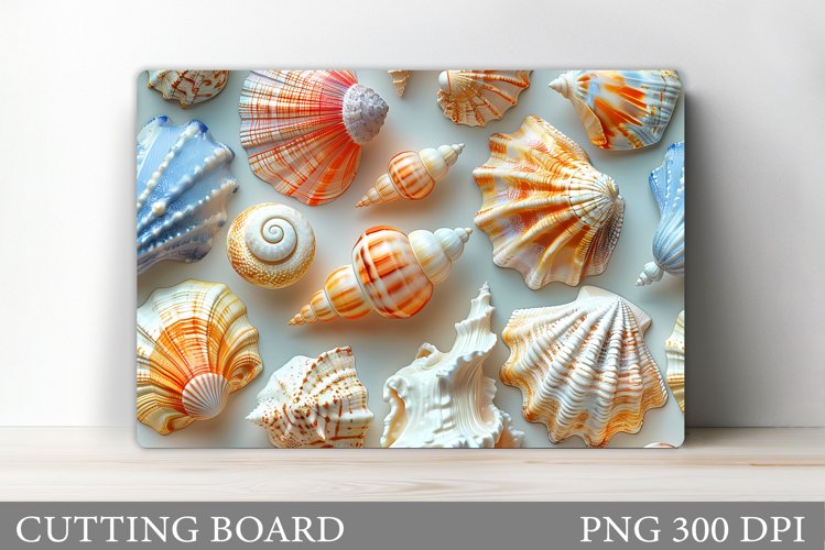 3D Seashell Cutting Board. Sea Cutting Board Sublimation