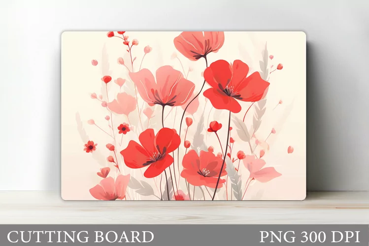 Flowers Cutting Board. Floral Cutting Board Design