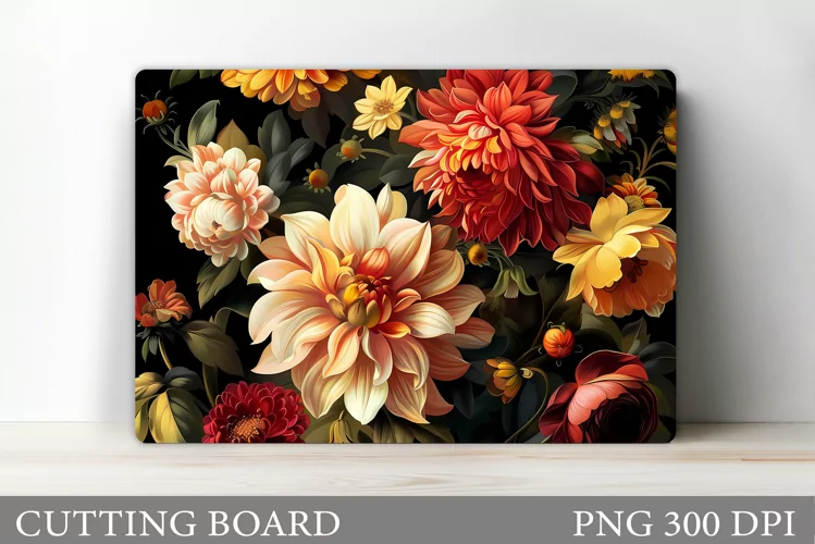Flowers Cutting Board. Floral Cutting Board Design