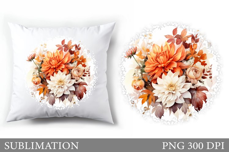 Floral Pillow Sublimation. Flowers Pillow Sublimation example image 1