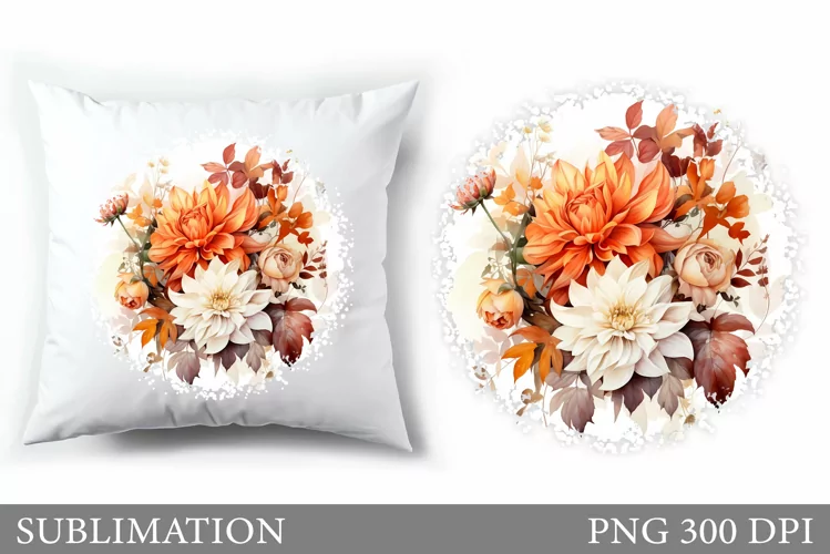 Floral Pillow Sublimation. Flowers Pillow Sublimation