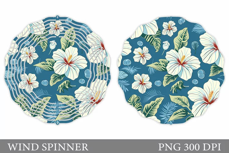 Flowers Wind Spinner Design. Floral Wind Spinner Sublimation