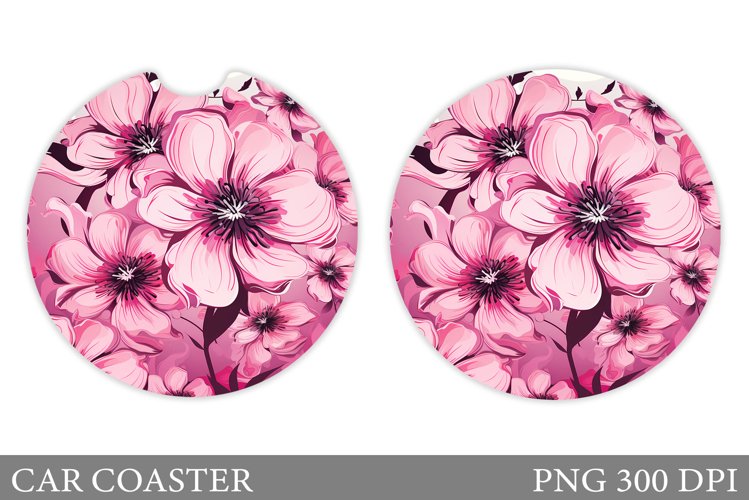 Flowers Car Coaster Design. Flowers Car Coaster Sublimation example image 1