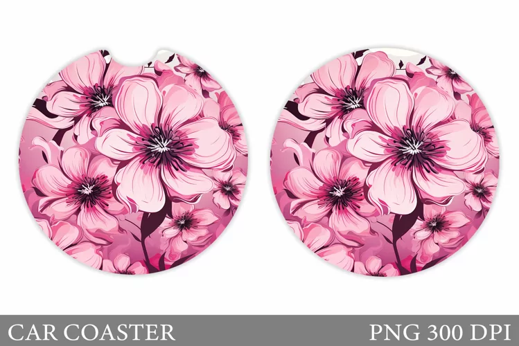 Flowers Car Coaster Design. Flowers Car Coaster Sublimation