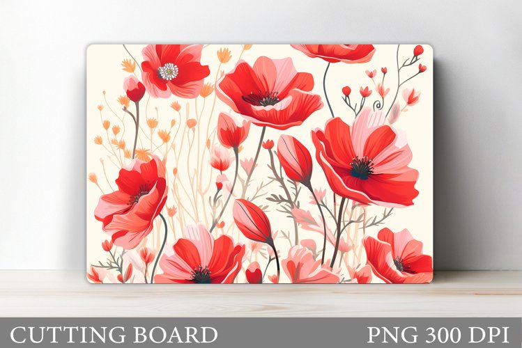 Wildflowers Cutting Board. Flowers Cutting Board Sublimation example image 1