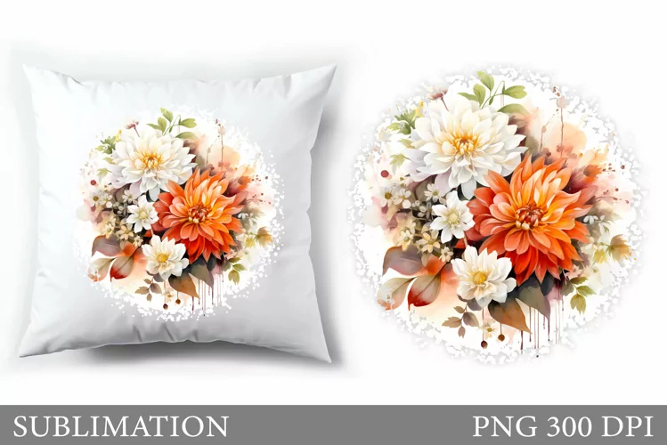 Flowers Pillow Sublimation. Floral Pillow Sublimation