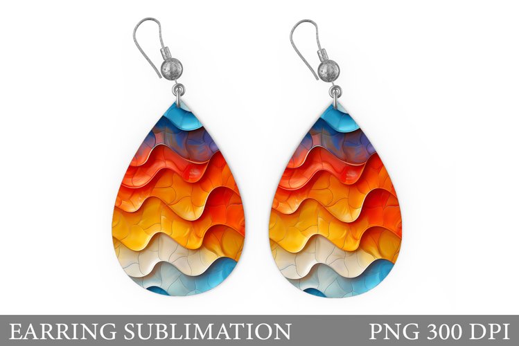 Abstract Teardrop Earring. Abstract Earring Sublimation