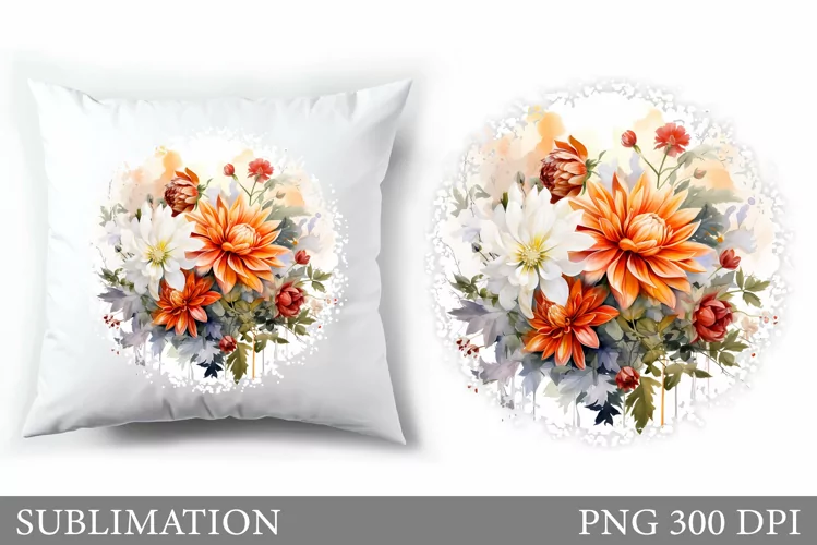 Flowers Sublimation. Flowers Pillow Sublimation
