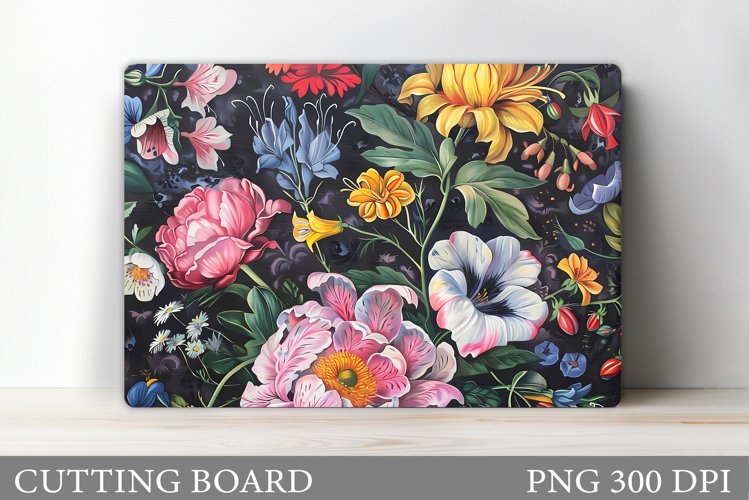 Flowers Cutting Board Design. Flowers Sublimation example image 1
