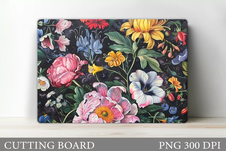 Flowers Cutting Board Design. Flowers Sublimation