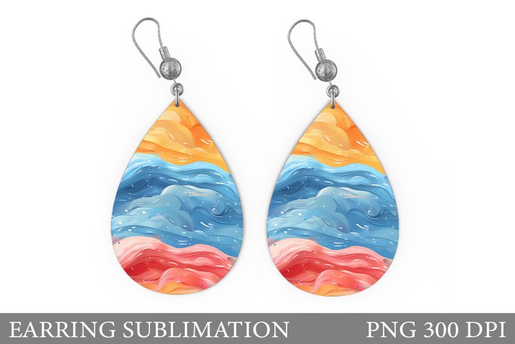 Abstract Teardrop Earring. Abstract Earring Sublimation