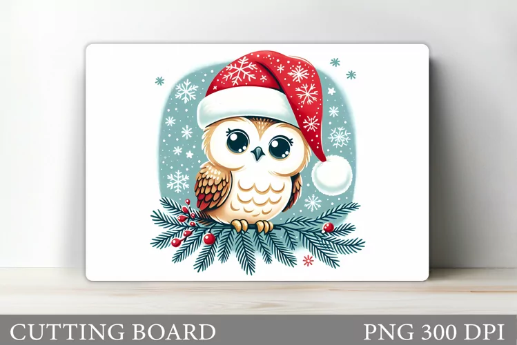Christmas Owl Cutting Board. Christmas Cutting Board
