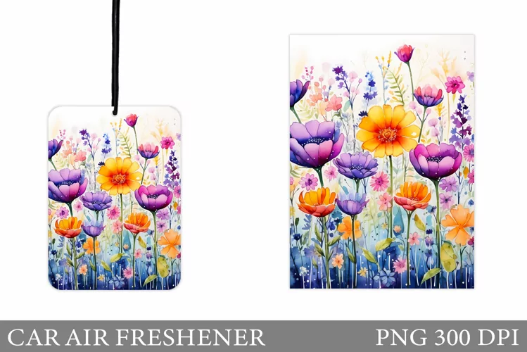 Wildflowers Car Air Freshener. Car Air Freshener Sublimation