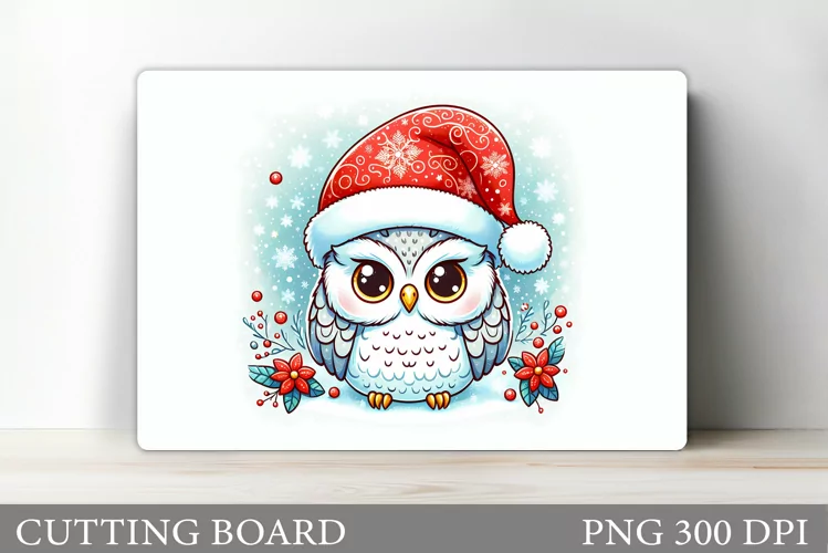 Christmas Owl Cutting Board. Christmas Cutting Board