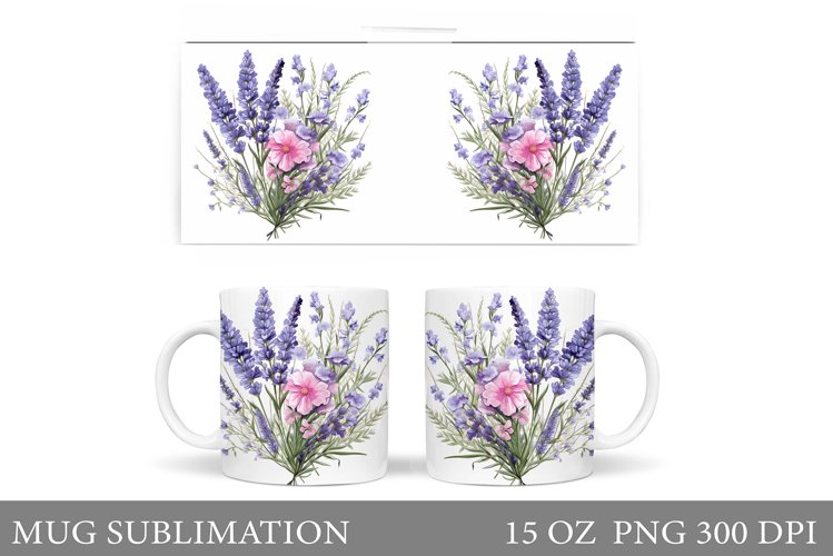 Lavender Mug Design. Floral Mug Sublimation example image 1
