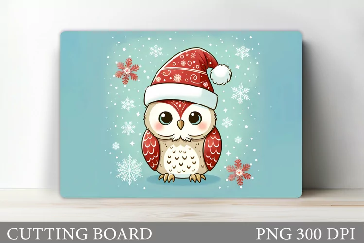 Christmas Owl Cutting Board. Christmas Cutting Board