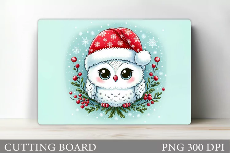 Christmas Owl Cutting Board. Christmas Cutting Board