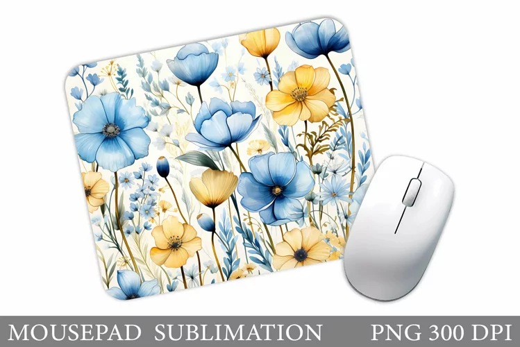 Wildflowers Mouse Pad. Flowers Mouse Pad Sublimation