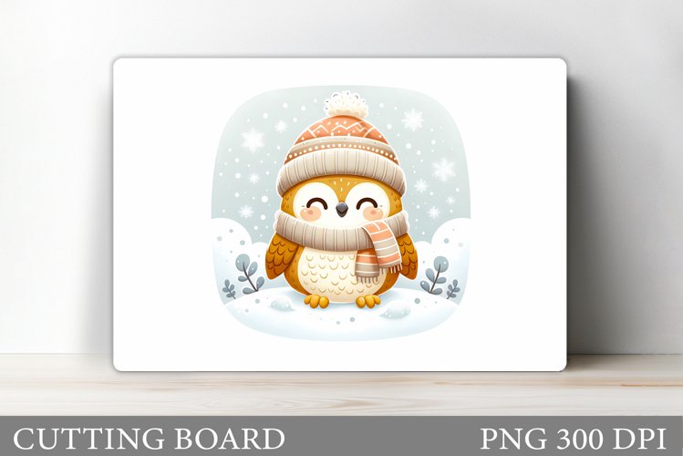 Christmas Owl Cutting Board. Christmas Cutting Board example image 1