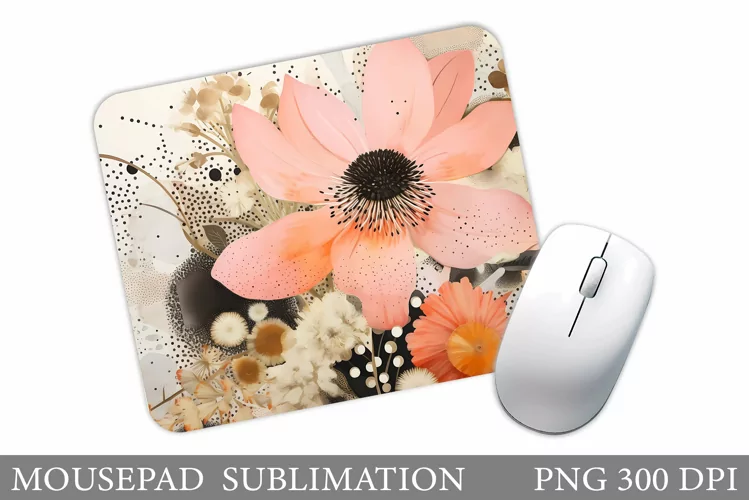Flowers Mouse Pad Sublimation. Floral Mouse Pad Design