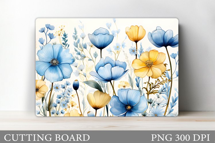 Flowers Cutting Board Sublimation. Wildflowers Cutting Board example image 1