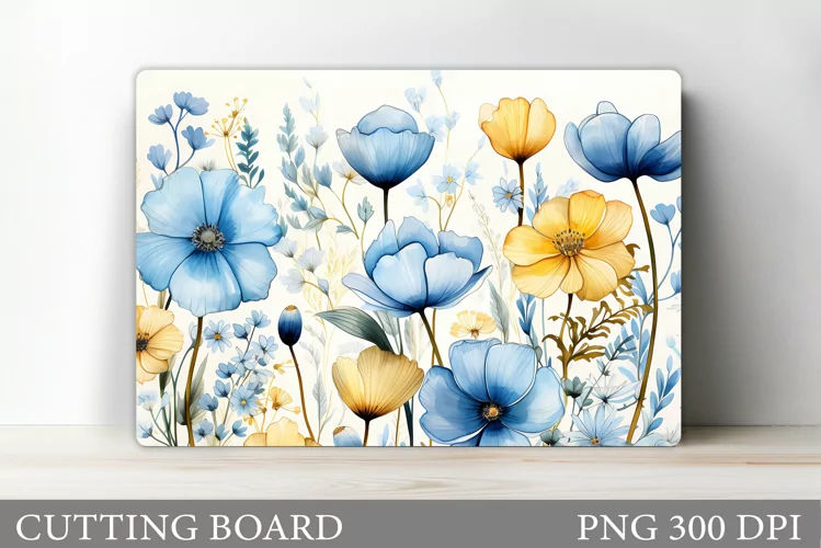 Flowers Cutting Board Sublimation. Wildflowers Cutting Board