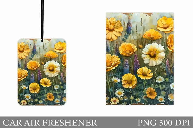 Floral Car Air Freshener. Flowers Car Air Freshener Design
